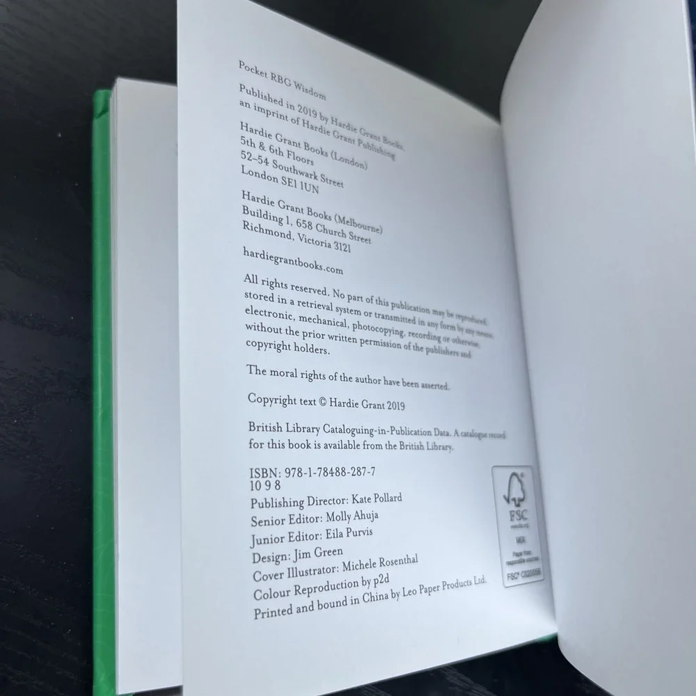 RGB‎ Wisdom Ruth Bader Ginsburg Pocket Hardcover 2019 Quotes Book